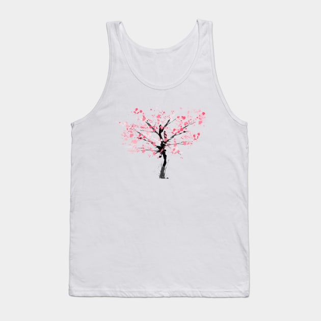 Falling Sakura Tree Japanese Cherry Blossom Tank Top by 4U2NV-LDN